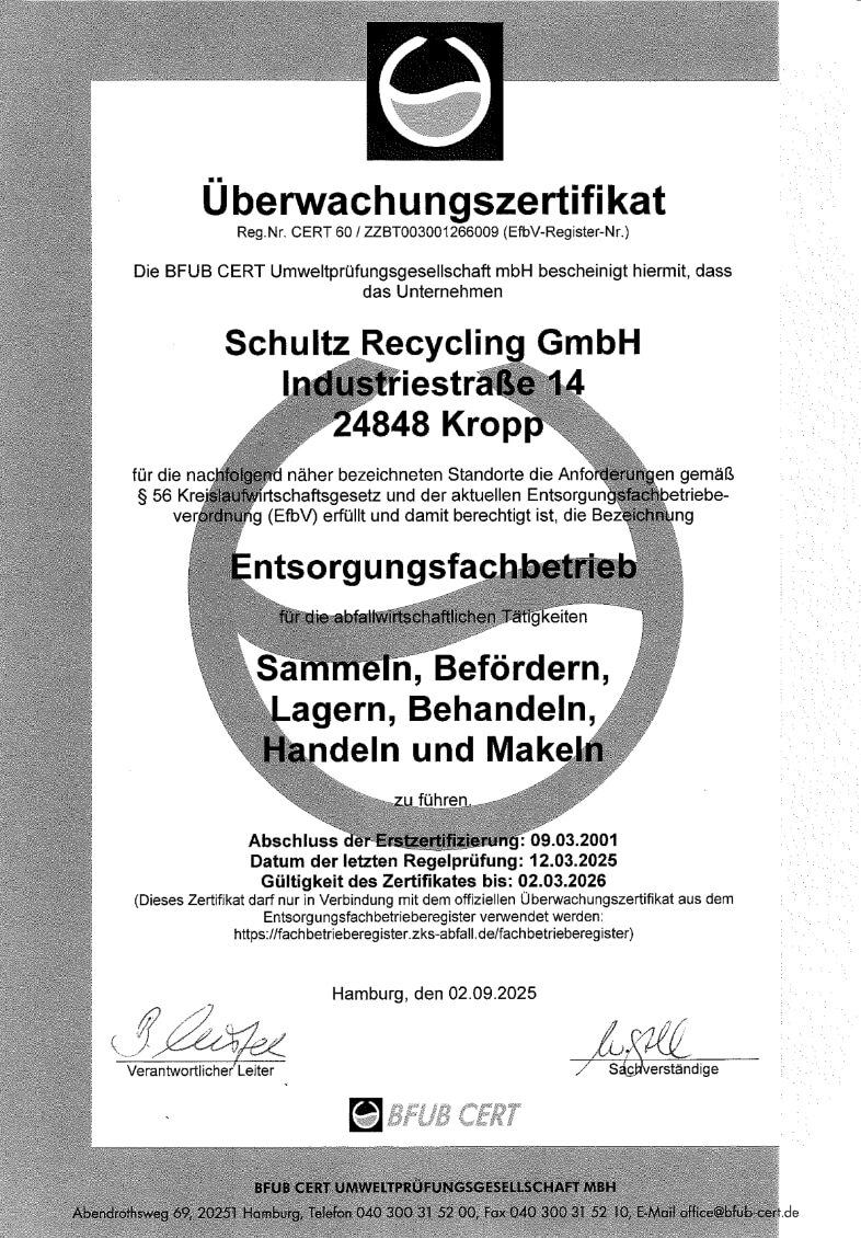 Überwachungszertifikat 2025